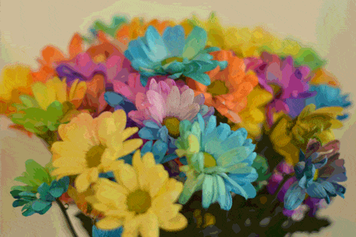 de fleurs de différentes couleurs dans un vase